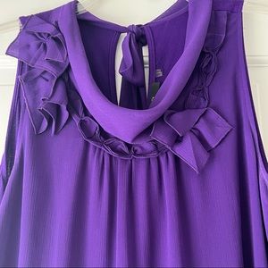 TAHARI Size L Purple Sleeveless Blouse